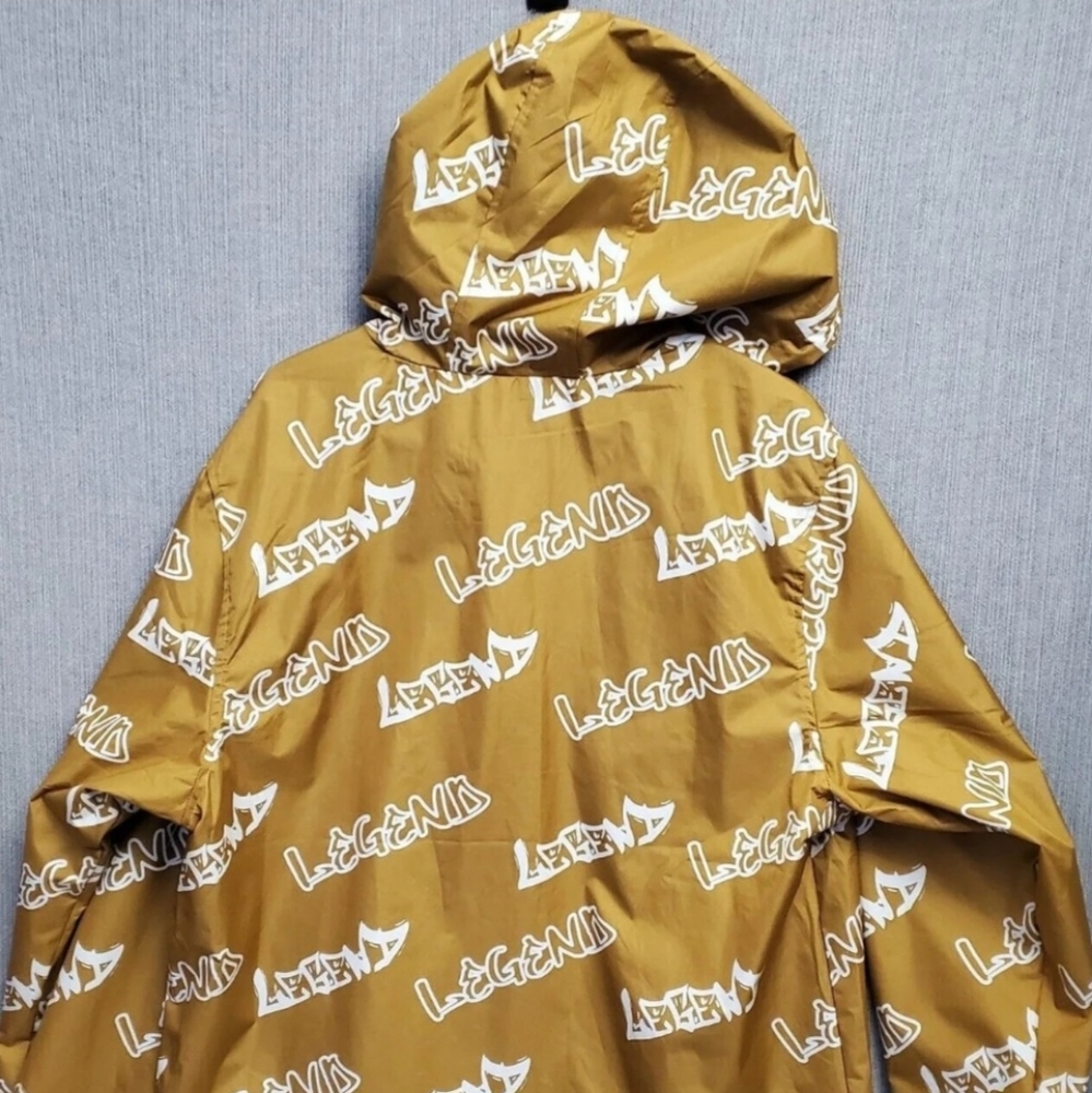Encrypted Legend Jacket Windbreaker Hooded Full Zip All Over Timber Gold, XXL